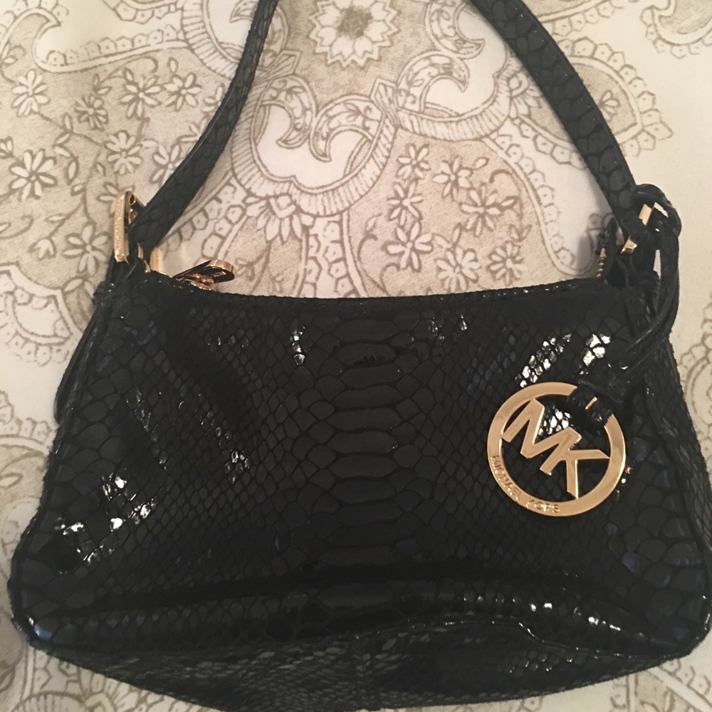 Michael Kors Black Leather Satchel. EUC Cute! - Picture 2 of 8